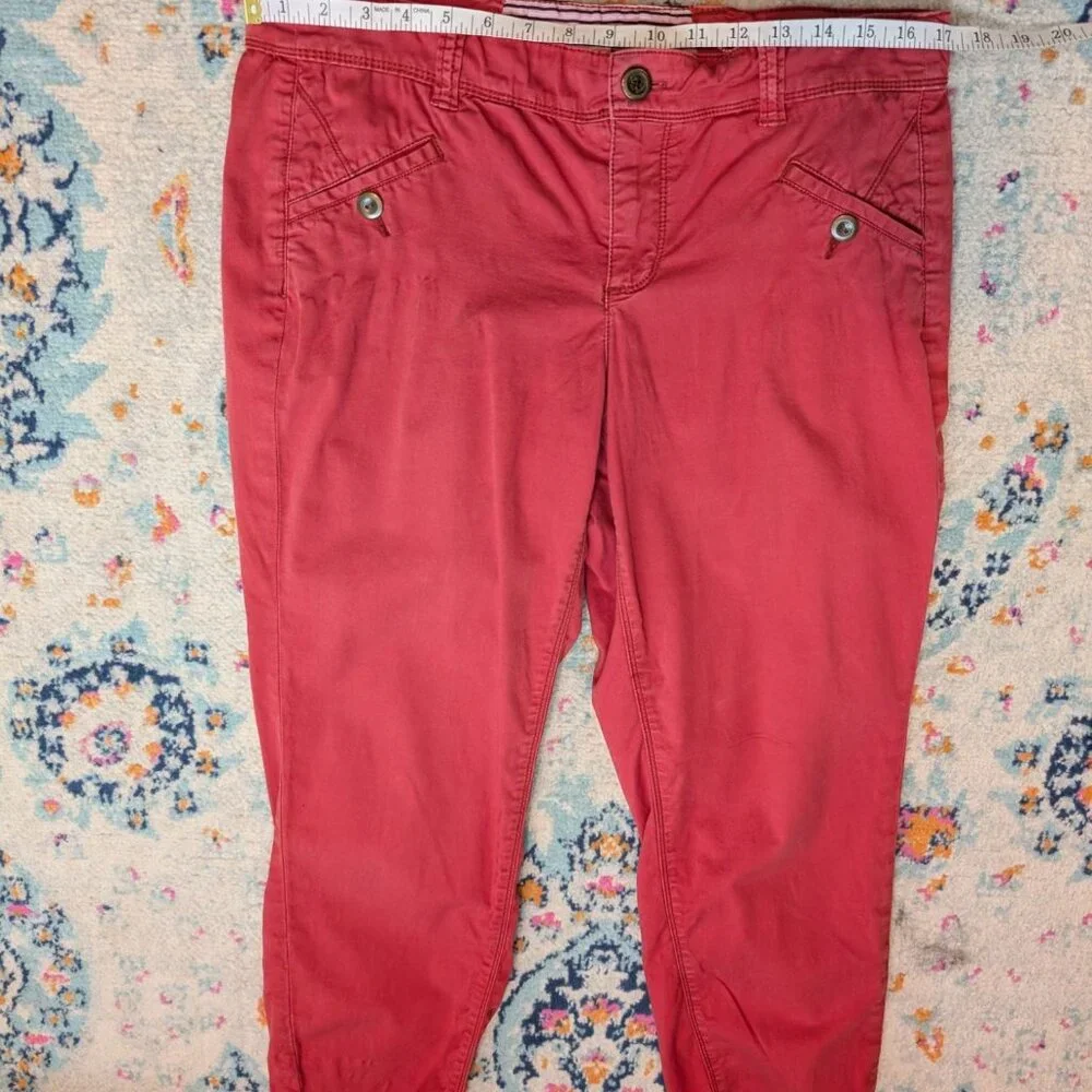 Daughters‎ Of The Liberation Red Cotton-Blend Straight-Leg Pants Size 10